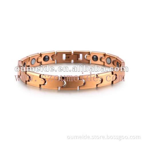 OEM/ODM Metal Factory Titanium Men's Magnetic Gold Germanium Bracelet